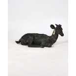 A BRONZE MODEL OF A RECUMBENT DEER