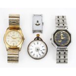 THREE WRISTWATCHES AND A FOB WATCH (4)