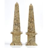 A PAIR OF FOSSIL MARBLE OBELISKS (2)