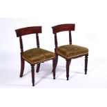 A PAIR OF WILLIAM IV MAHOGANY SIDE CHAIRS