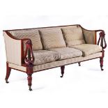 MORGAN AND SANDERS; A REGENCY MAHOGANY CAMPAIGN SOFA, CIRCA 1810