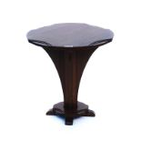 AN ART DECO WALNUT CIRCULAR OCCASIONAL TABLE