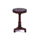 A WILLIAM IV OCCASIONAL TABLE WITH SPECIMEN MARBLE OCTAGONAL TOP