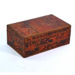 A 19TH CENTURY ANGLO-INDIAN TORTOISESHELL VENEERED SATINWOOD LINED RECTANGULAR BOX