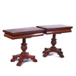 A PAIR OF GEORGE IV RECTANGULAR MAHOGANY TEA TABLES