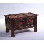 A 17TH CENTURY OAK COFFER