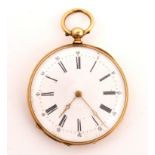 A GOLD CASED, KEY WIND, OPENFACED FOB WATCH
