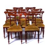 W.HUXLEY; A SET OF TEN WILLIAM IV MAHOGANY DINING CHAIRS