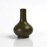 A SMALL CHINESE TEADUST GLAZED BOTTLE VASE