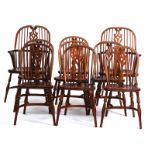 A SET OF NINE 20TH CENTURY ASH AND ELM WINDSOR CHAIRS