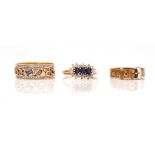 THREE 9CT GOLD RINGS (3)