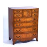 A REGENCY STYLE INLAID MAHOGANY BOWFRONT CHEST