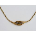 A 9CT GOLD AND DIAMOND NECKLACE