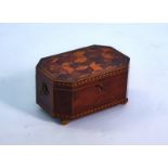 AN EARLY 19TH CENTURY COMPRESSED OCTAGONAL BOX