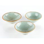 A GROUP OF THREE CHINESE QINGBAI BOWLS