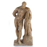 AFTER THE ANTIQUE; A RESIN MODEL OF THE FARNESE HERCULES