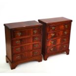 A NEAR PAIR OF 18TH CENTURY STYLE MAHOGANY FOUR DRAWER BACHELOR’S CHESTS