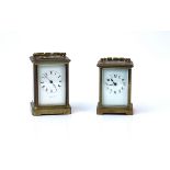 A FRENCH BRASS CASED CARRIAGE CLOCK AND ANOTHER (2)