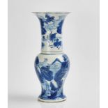 A CHINESE BLUE AND WHITE YENYEN VASE