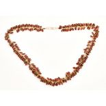 A GOLD AND RHODOLITE GARNET NECKLACE