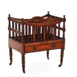 A 19TH CENTURY MAHOGANY FOUR DIVISION CANTERBURY