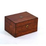 A VICTORIAN FIGURED WALNUT TOILET BOX