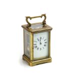 A FRENCH BRASS CARRIAGE CLOCK