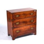 A CAMPAIGN STYLE BRASS BOUND YEW WOOD CHEST