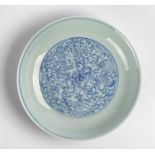A CHINESE BLUE AND WHITE DISH