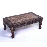 A 19TH CENTURY CHINESE MOTHER-OF-PEARL INLAID RECTANGULAR TABLE