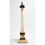 AN ITALIAN ALABASTER GILT-BRONZE MOUNTED COLUMN TABLE LAMP