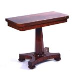 A WILLIAM IV ROSEWOOD D-SHAPED CARD TABLE