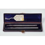 A VICTORIAN SILVER TWIN PEN WRITING SET