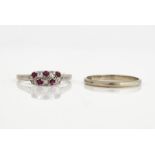 A RUBY AND DIAMOND RING AND ANOTHER RING (2)