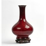 A LARGE CHINESE FLAMBE-GLAZED VASE