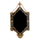 AN EARLY 20TH CENTURY GILT METAL FRAMED NEOCLASSICAL MARGINAL WALL MIRROR