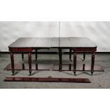 A 19TH CENTURY MAHOGANY EXTENDING DINING TABLE IN THE MANNER OF GILLOWS