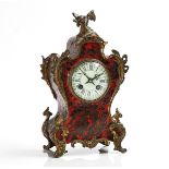 A FRENCH GILT-METAL AND 'BOULLE' INLAID MANTEL CLOCK