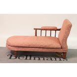 A late 19th century mahogany framed chaise lounge