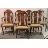 A set of eight 18th century style Continental vase back dining chairs