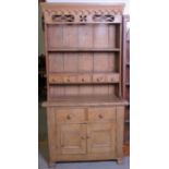 An early 20th century Irish pine kitchen dresser