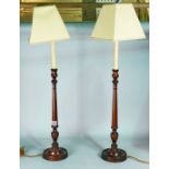A pair of Victorian style mahogany table lamps