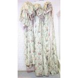 Curtains, 3 pairs of Glazed chintz Dog Rose curtains,