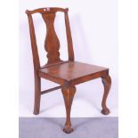 A George III style oak hall chair