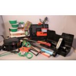 Fishing equipment; a large box of mixed fishing tackle