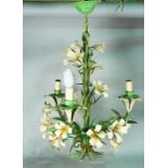 A modern Naturalistic 3 branch chandelier formed as Daisies.