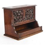 A late 19th century Scottish oak Table top letter box