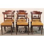 A matched set of six Victorian mahogany dining chairs