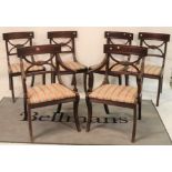 A set of six Regency style mahogany dining chairs