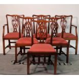 A set of six George III style mahogany dining chairs